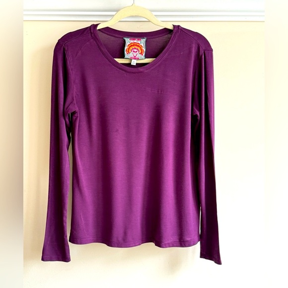 Johnny was long sleeve viscose plum top size XS - Picture 1 of 5